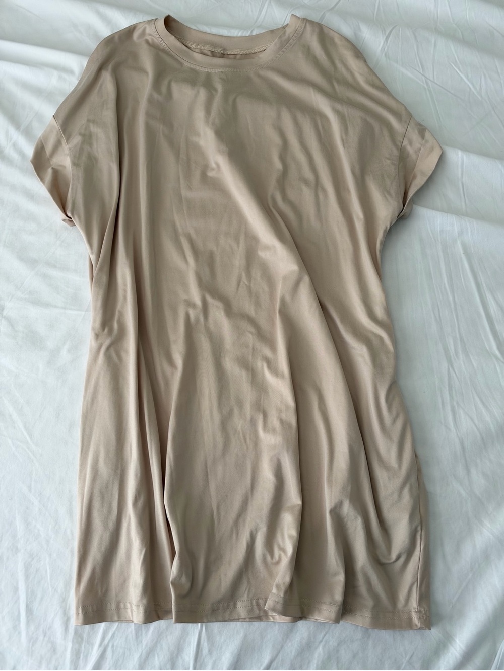 Women's Relaxed Tee Dress - Beige size large